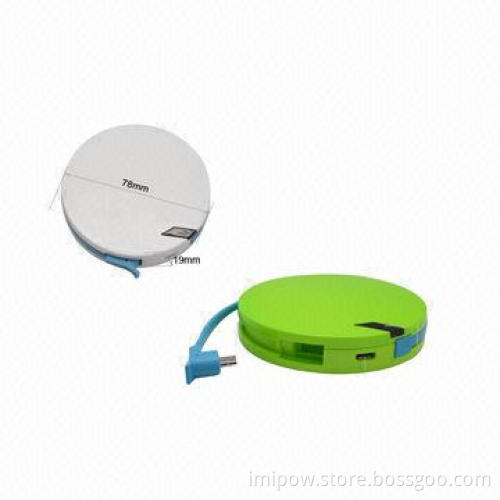 Built-in Polymer Battery 3,000mAh Capacity Power Bank for Smartphone